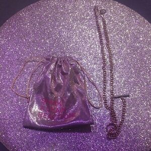 Glamorous Purple Drawstring Bag with Chain